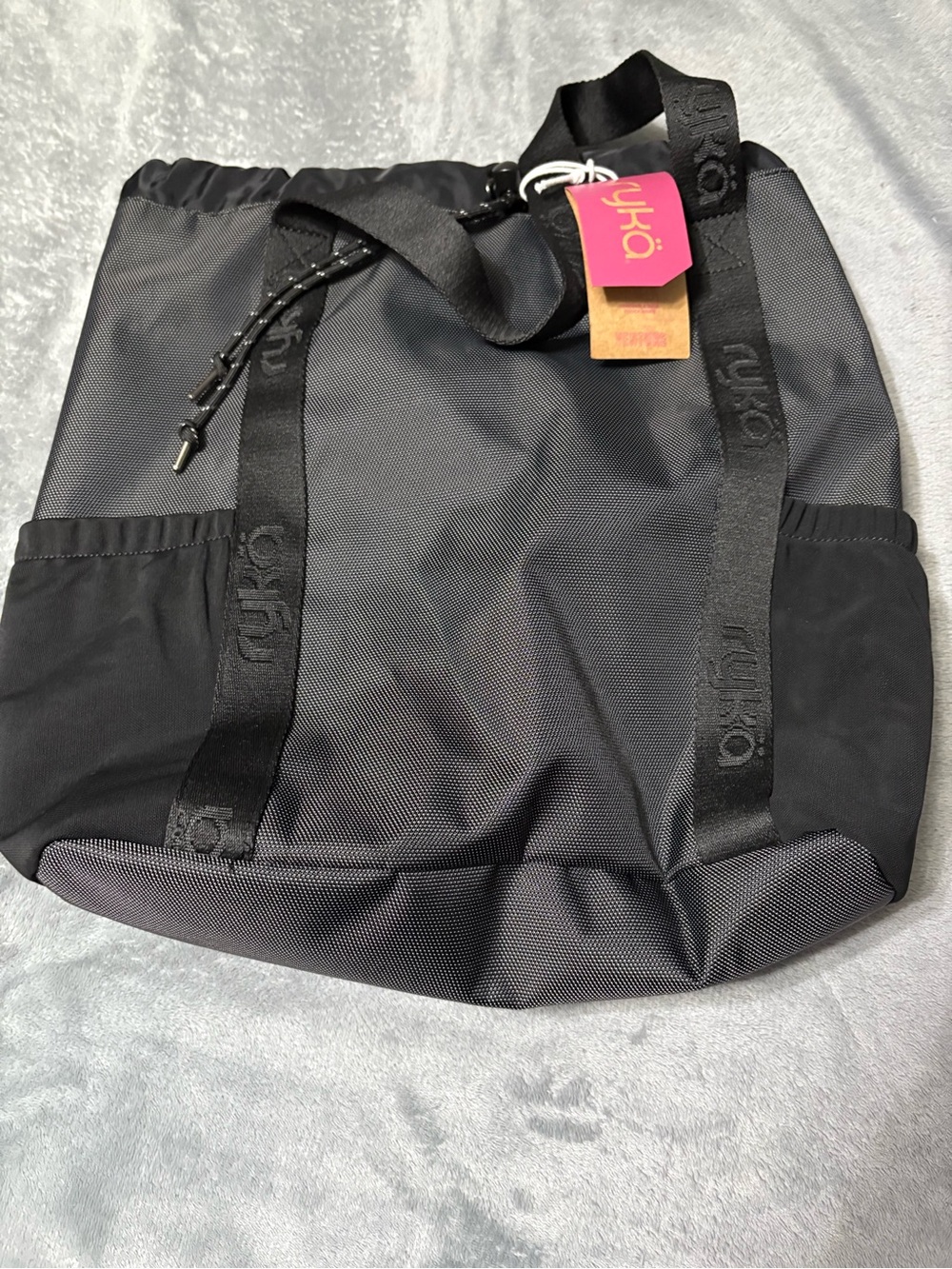 Ryka Black Drawstring Shoulder Tote